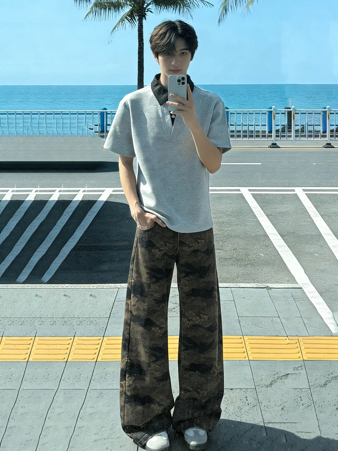 

Мужские джинсы Cleanfit с камуфляжным принтом, расклешенные, со средней посадкой, прямые, износостойкие, повседневные, весенние, в стиле High Street Vibe