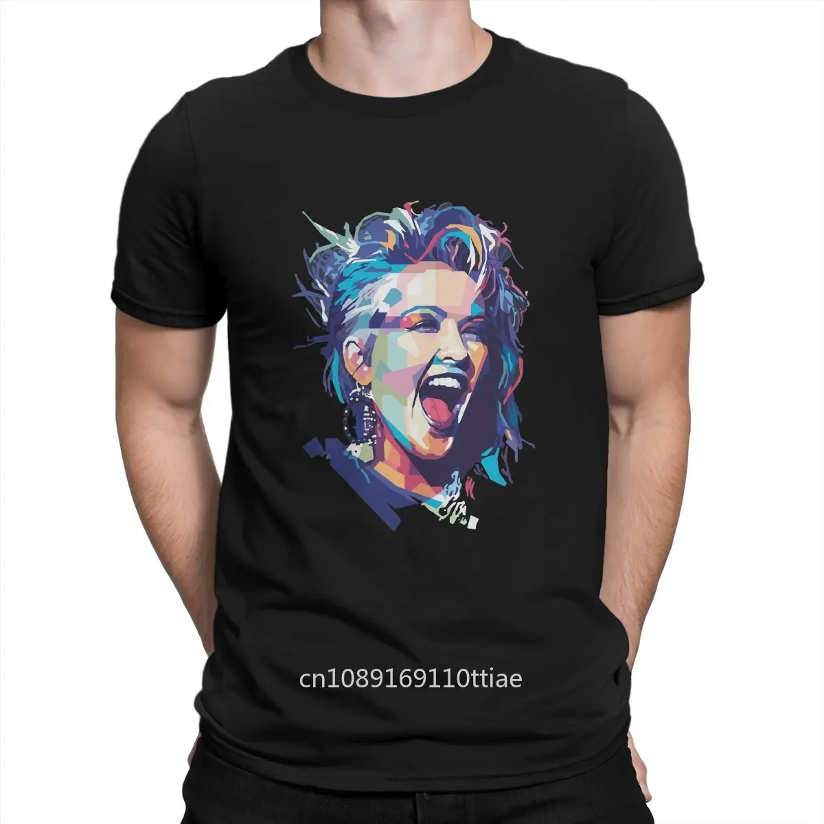 Cyndi Lauper Creative TShirt for Men American Singer And Actor Nominated For An Emmy Award Basic T Shirt