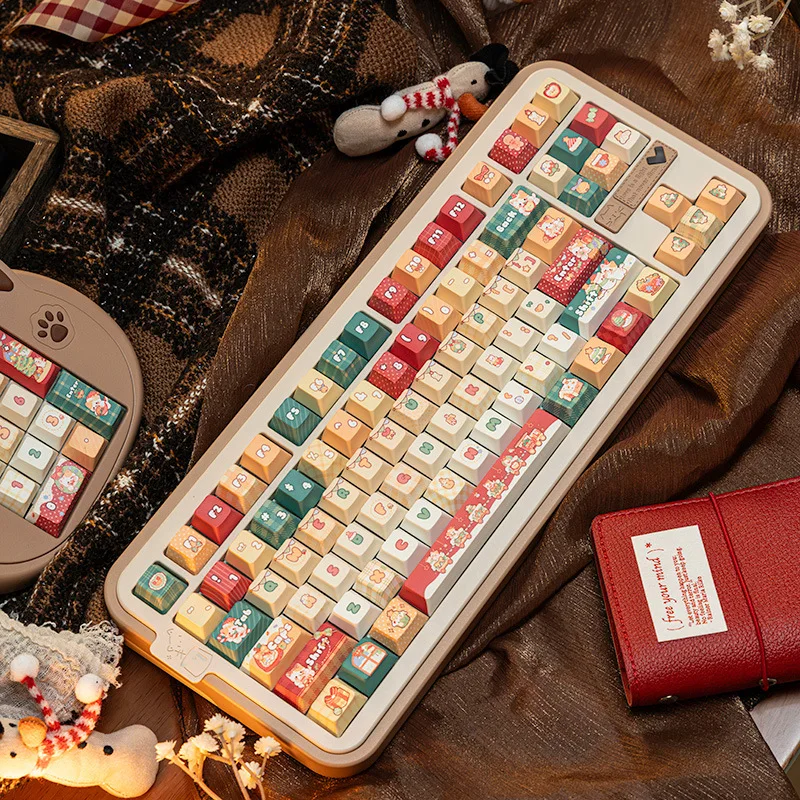 

Christmas theme cat cute keycap new original high value five-sided sublimation suitable mechanical keyboard 60-108