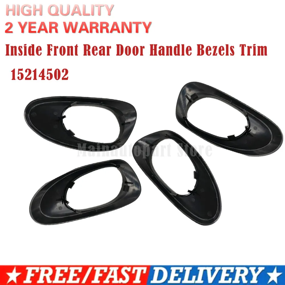 

4pcs 15214502 Inside Front Rear Door Handle Bezels Trim BLACK 15214506 15214507 For Chevy Trailblazer 2002-2009 15214501