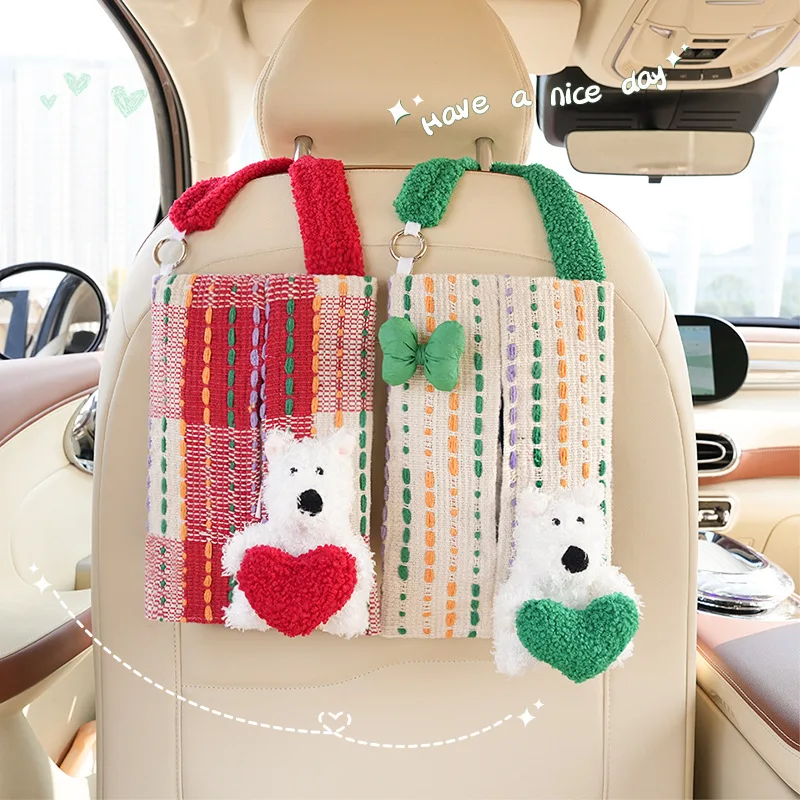 

Car Storage Tissue Box Multifunctional Car Tissue Box Cartoon Cute Puppy Car Seat Back Hanging Tissue Box Supplies