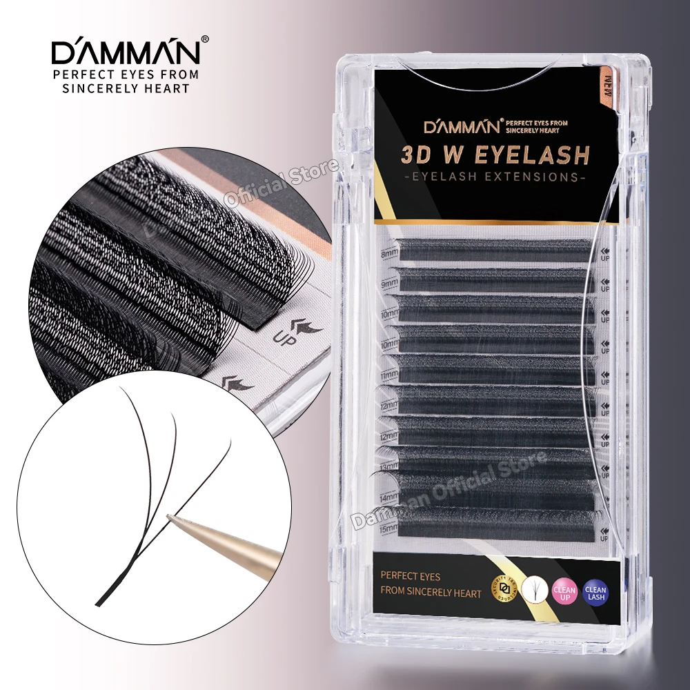 

Damman 3D W Shape Lashes Volume C Curl 0.05 Thickness Lash Extensions 8-15mm Mixed False Eyelashes Eyelash Extensions Supplies