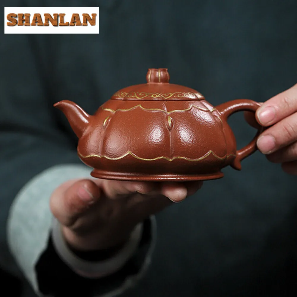 230ML Aesthetic Yixing Purple Clay Teapots Handmade Pot Raw Ore Downhill Mud Kettle with Strainer Chinese Zisha Teaset Tableware