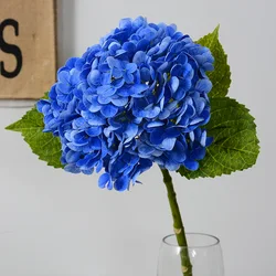 Beautiful Artificial big hydrangea flower blue real touch Faux Flowers For home wedding Decor Living Room Table Decoration
