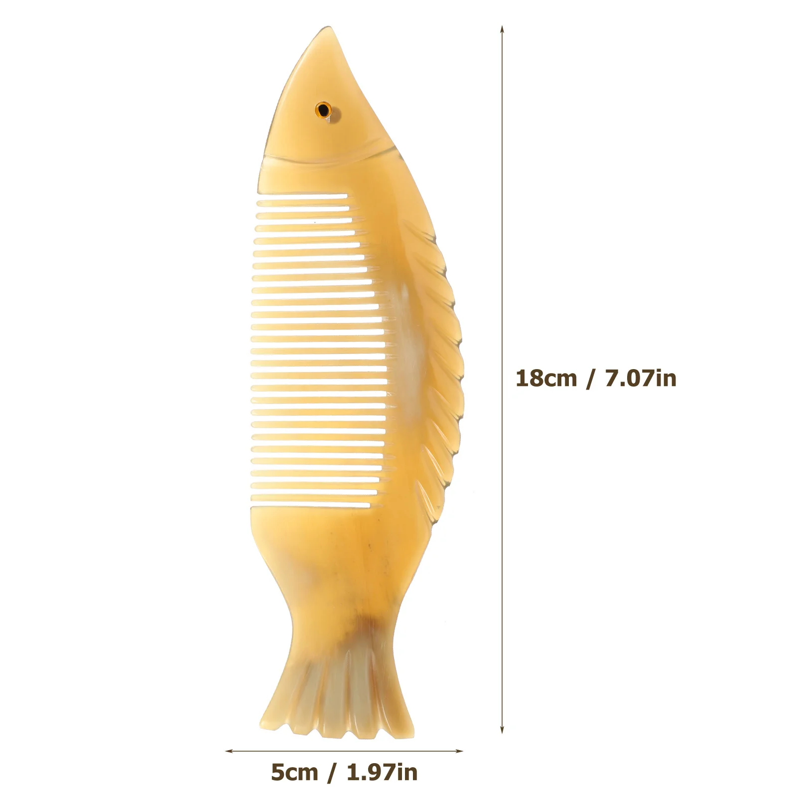 1 قطعة مشط شكل السمكة قسط المحمولة القرن مشط الشعر للنساء السلس وفك تشابك مكافحة ساكنة تصفيف الشعر أداة دائم غرامة #2