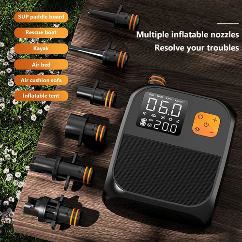 Imagen 2 del producto Bomba de aire eléctrica de 20/25PSI, bomba de aire inalámbrica, bomba SUP inalámbrica, inflador de neumáticos, bomba de tabla de Paddle con batería de doble etapa para inflables