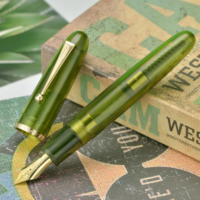 

Jinhao 9019 Fountain PenTransparent green Spin Pen F Nib Stationery Office School Supplies Writing Pen Student New Pen Ink Pens