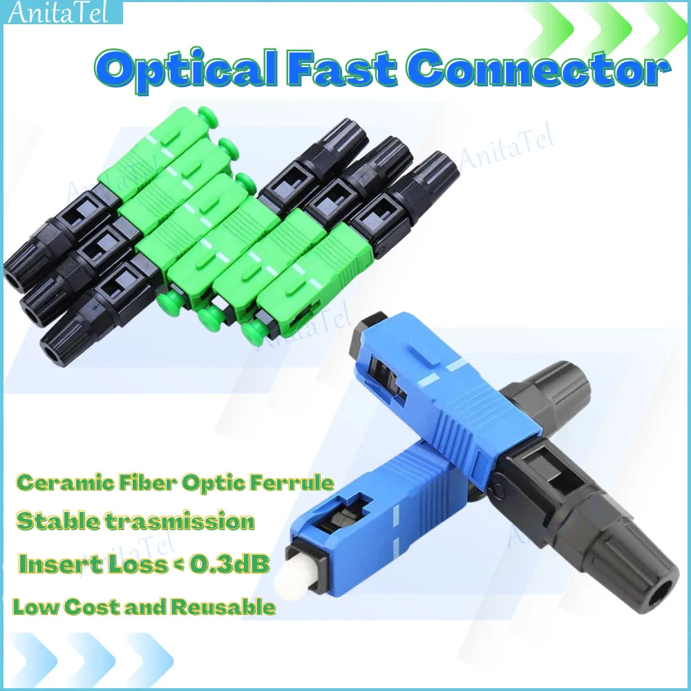Sc upc apc único-modo de fibra óptica sc conector rápido óptico conector rápido sc montagem de campo rápido ftth incorporado conector rápido