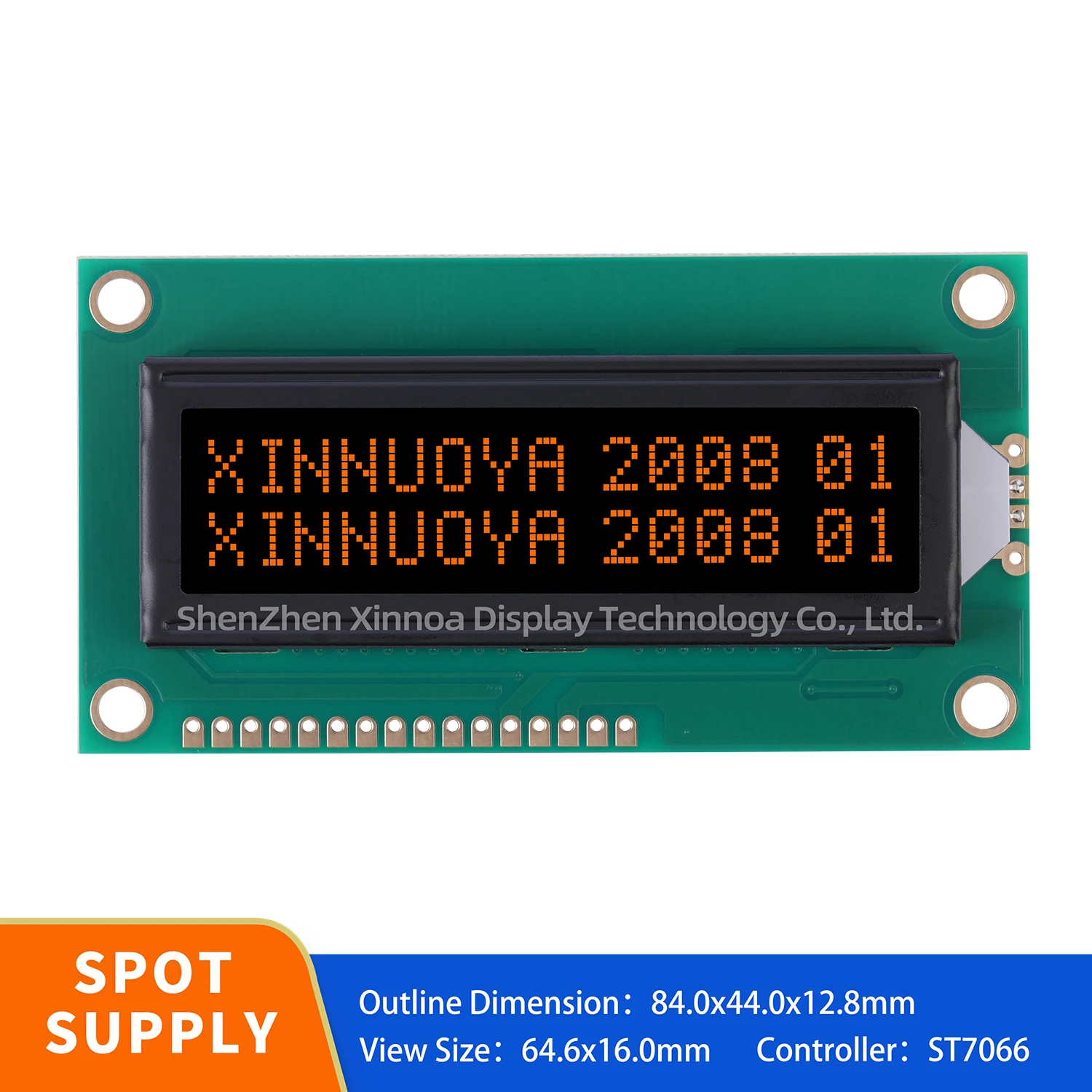 1602B REV.C 16*2 BTN black film orange 80x36mm Haomi COB LCD module 1602B REV.C HD44780 controller supports customized colors