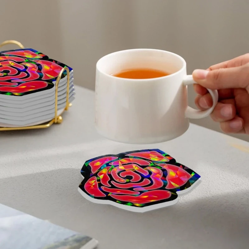 Moule dessous verre fleurs, moulage holographique en époxy pour tasses, tapis, décorations maison