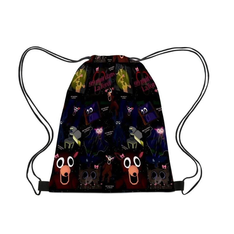 حقيبة Roblox 99 Nights in The Forest المحمولة برباط جيب برباط حقائب متنوعة حقيبة ظهر مدرسية للسفر