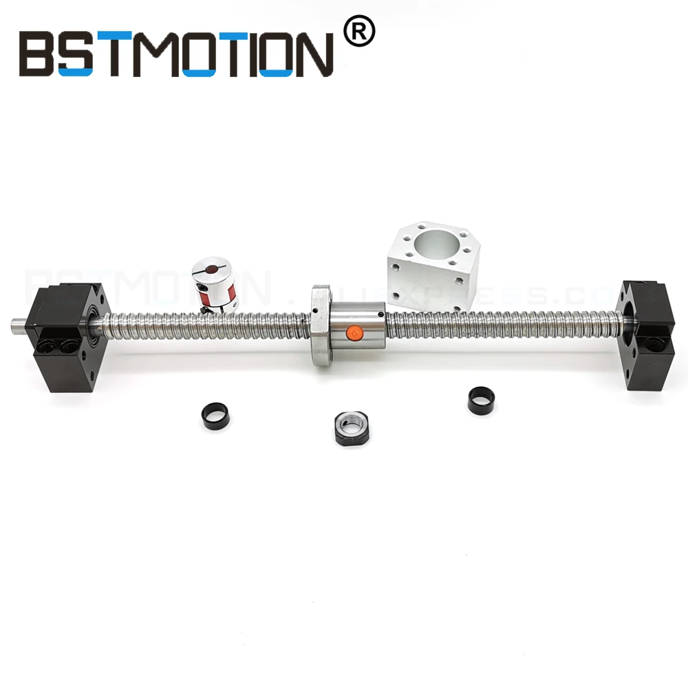 2010 Ball screw 300 400 500mm 600 700mm 800 900 1000mm 1100 1200 1500mm SFU2010 Nut Bracket + BK15 BF15 End Support+Jaw Coupling