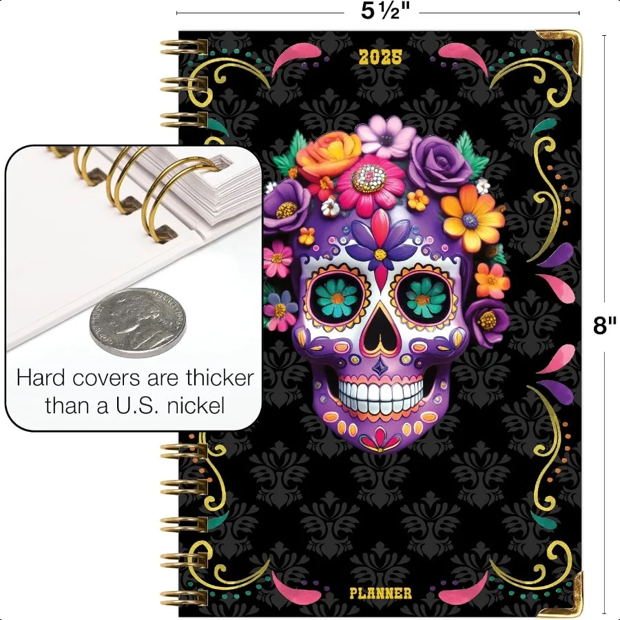 HARDCOVER 2025 5.5x8: 14 شهرًا نوفمبر 2024 ديسمبر 2025 اليومي الأسبوعي الشهري جدول الأعمال السنوي المرجعية مجلد الجيب و Sti