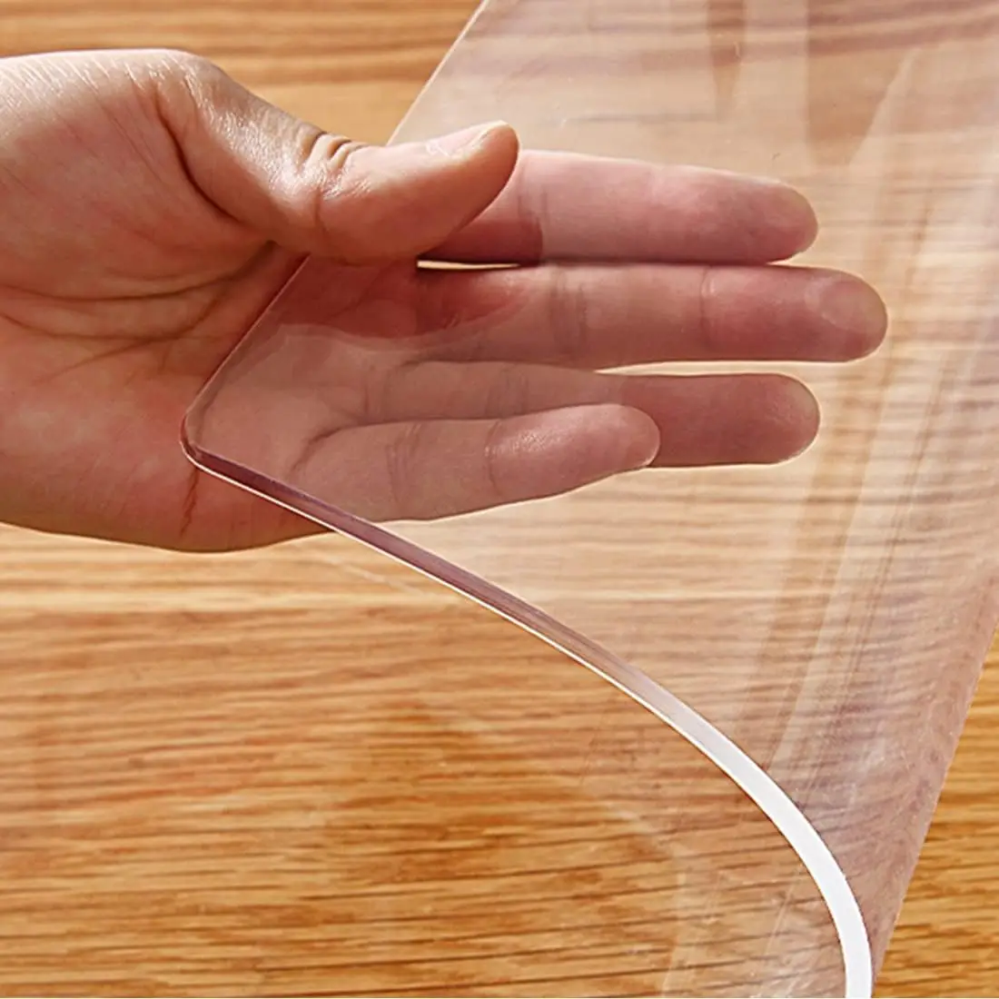 

44X90 In Clear Table Cover Protector 1.5Mm Thick Easy Clean Pvc Plastic Desk Protector Crystal Desk Mat Waterproof Table Cover