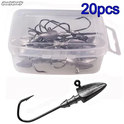 20pcs/box Triangle Jig Head Hooks 3.5g 5g 7g 10g 14g Lead Heads Fishing Soft Lures Hooks Carbon Steel Fishhooks For Bass Fishing