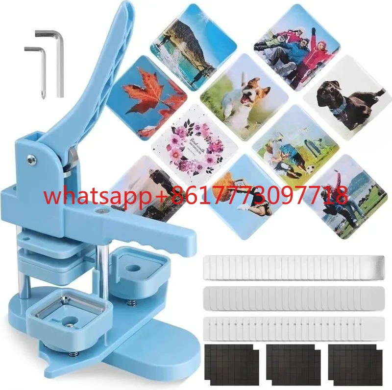 machine-de-fabrication-de-badges-a-boutons-carres-en-plastique-50x50-machine-manuelle-de-fabrication-d'aimants-pour-refrigerateur