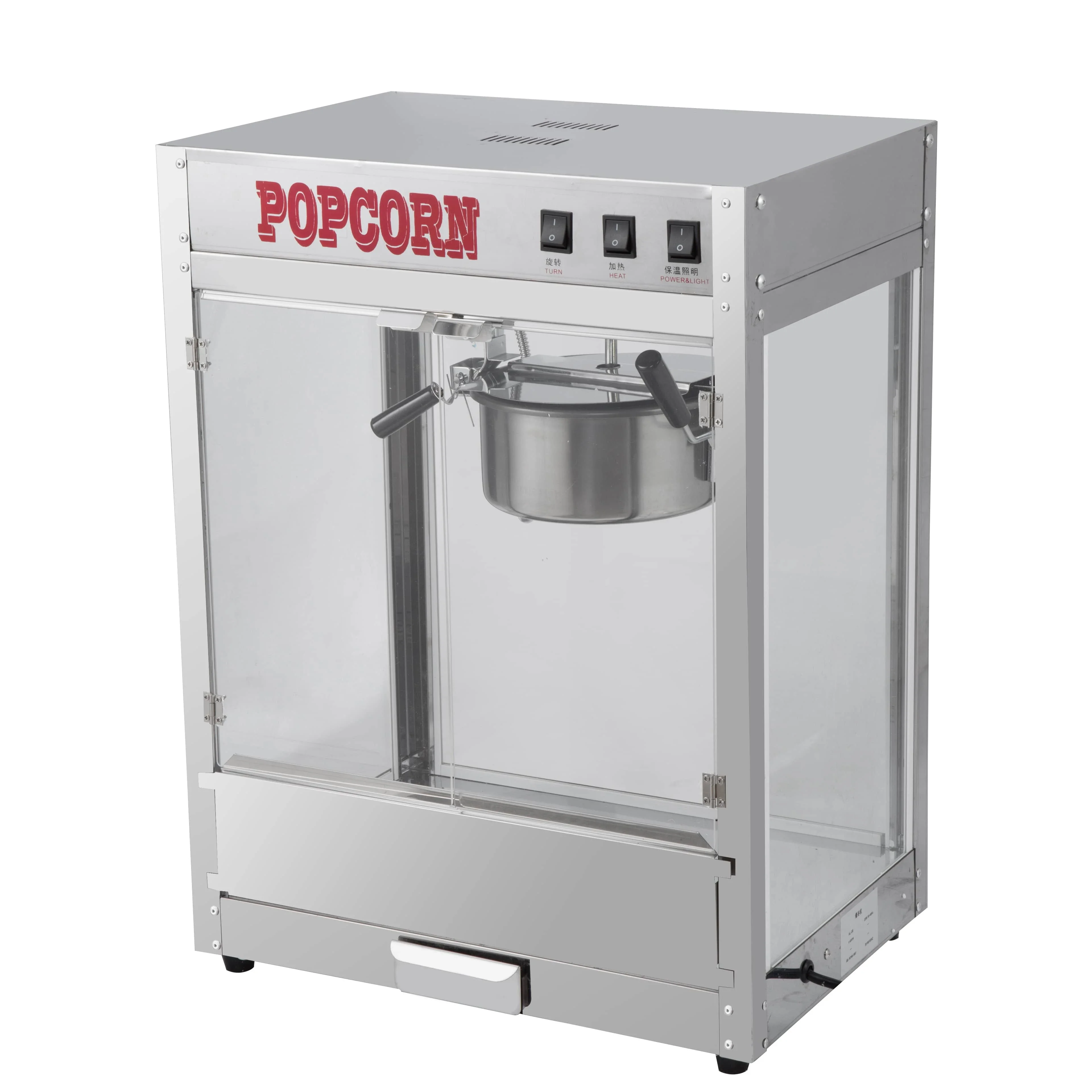 China factory commercial popcorn machine industrial flat top pop corn maker stainless steel 8oz street snack machines