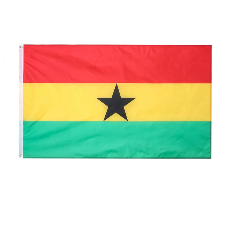 EOODLOVE Ghana Flag 90×150cm Large Ghana National Flag Polyester Hanging Flag Indoor and Outdoor Decorative Flag