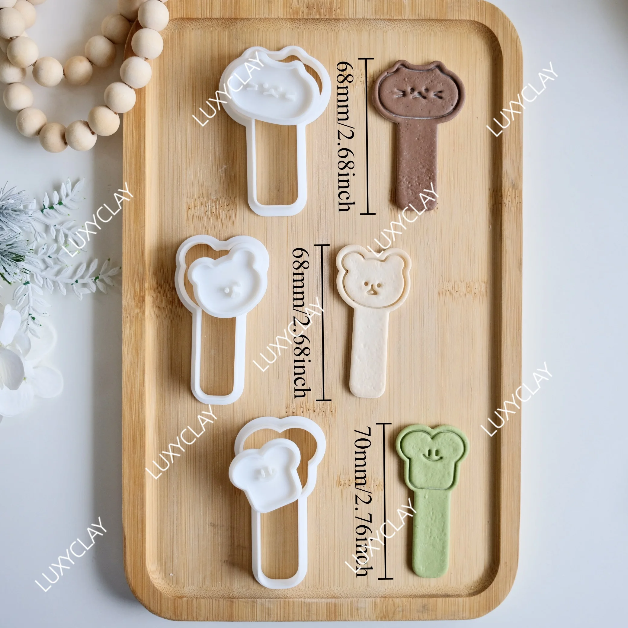 3pcs/set Cute Cartoon Animal Lollipop Cookie Mold Toast Love Puppy Cat Shape Cookie Cutter Fondant Cake Stamp Baking Tools