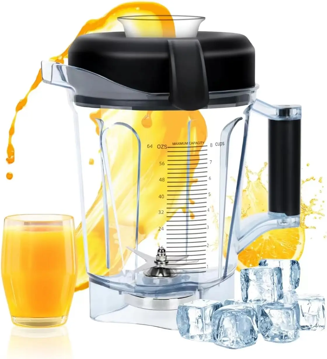 

64Oz Low-Profile For750 Replacement Container,5000 5200 6300 7500 Vm0158A Vm0197,Fit Forblender Pitcher G/Classic