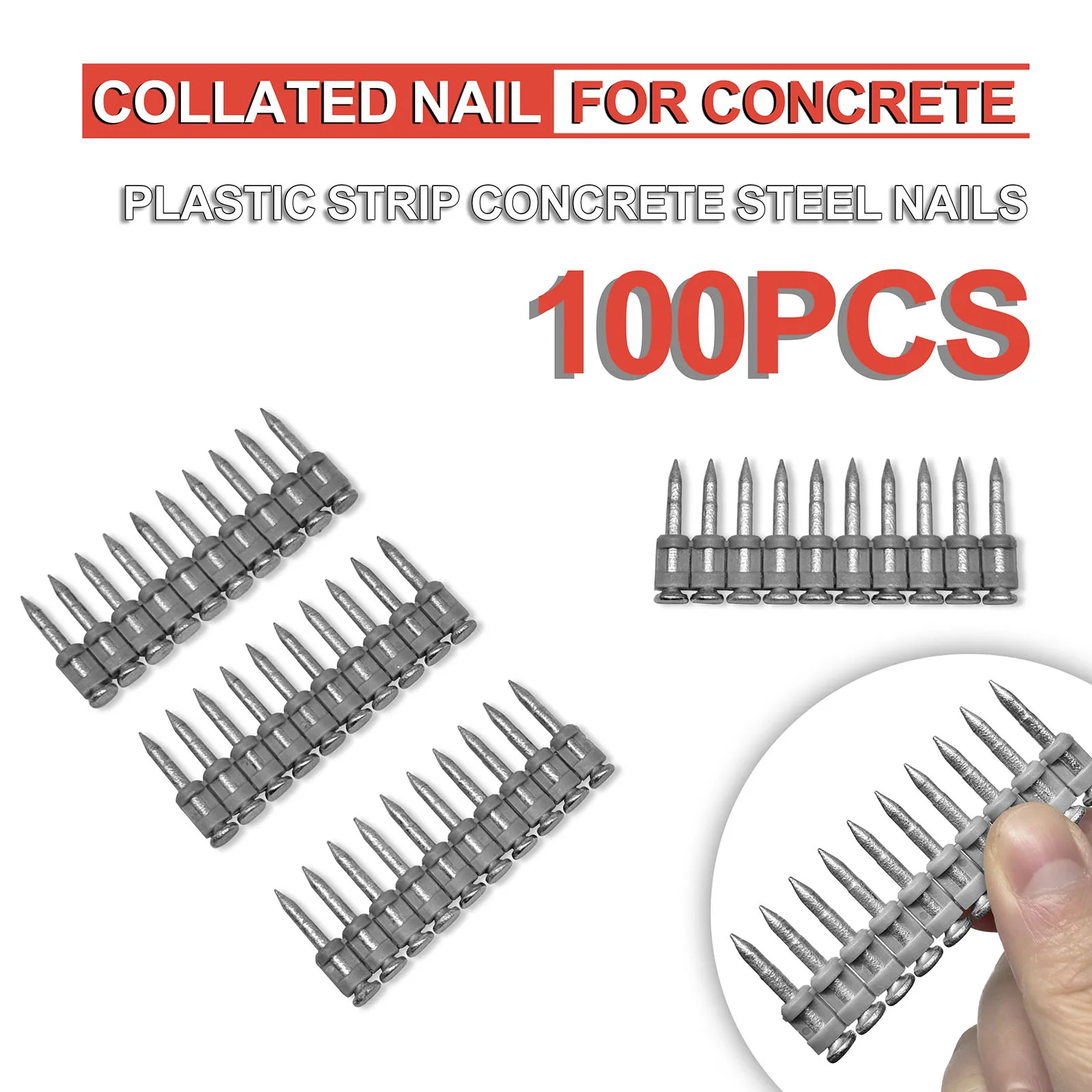 NailTask 500PCS Plastic Collated Strip Pins Nail 1 1/16″ Gas Nails Drive Pin Use in Steel and Concrete for Cordless Nailer Tool