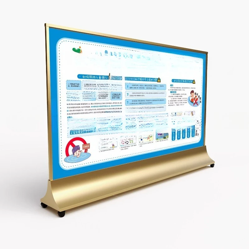 

Large screen billboard billboard window display stainless steel glass poster display stand vertical floor type