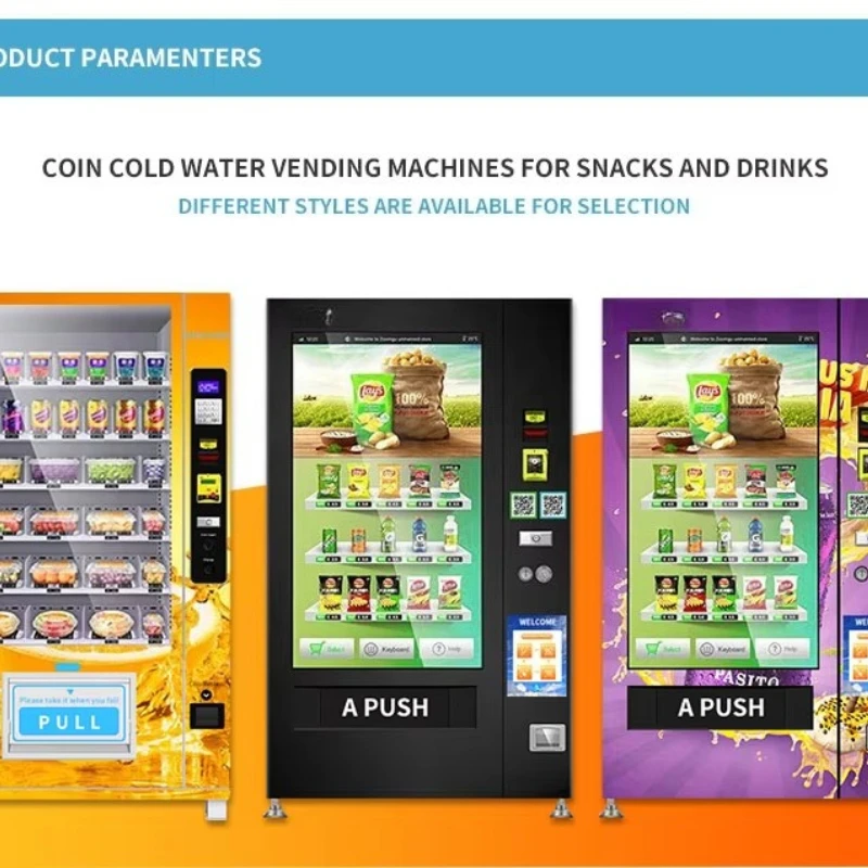 Intelligent Beverage Vending Machine Automatic Snack Food Combo Dispenser Commercial Retail Kiosk Cabinet