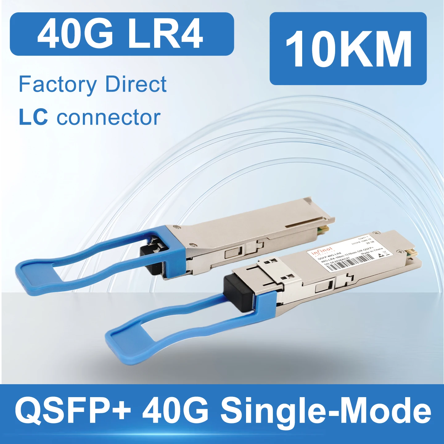 40G QSFP+ LR4 Optical Module 1310nm 10km Duplex LC Interface SMF Fiber Optic Transceiver DDM for Cisco/Mikrotik/Mellanox Switc