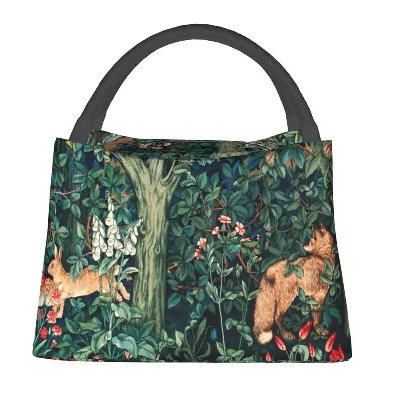 Fox And Hares By William Morris Insulated Lunch Tote Bag for Floral Textile Pattern Cooler Thermal Food Lunch Box office