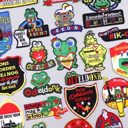 Netherland Carnival Oeteldonk Emblem Patch Iron On Patches For Clothing Fusible Patch Sewing Frog Embroidered Patches On Clothes