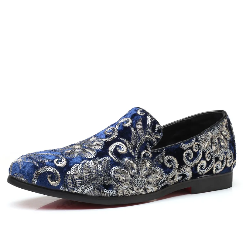 Embroider Men\'s Dress Shoes Elegant Wedding Loafers for Men Coiffeur Men Party Shoes Vintage Formal Male Shoes Design Loafers