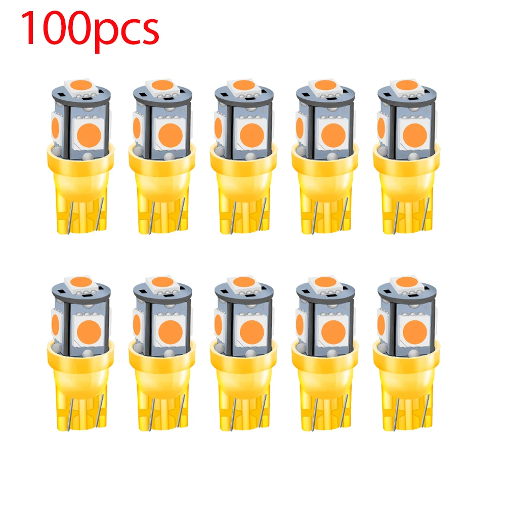 

100PCS T10 194 168 W5W DC12V Light Bulbs 2825 5050 Chips Interior Car Lights Door Reading Lamps Ice Blue Pink Blue White Red