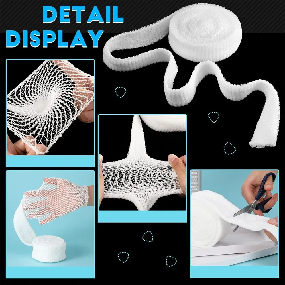 1 Roll Elastic Net Wound Dressing Net Tubular Bandage Mesh Tubing Tubular Gauze Fix Breathable Bandage Retainer for Wrist Elbow