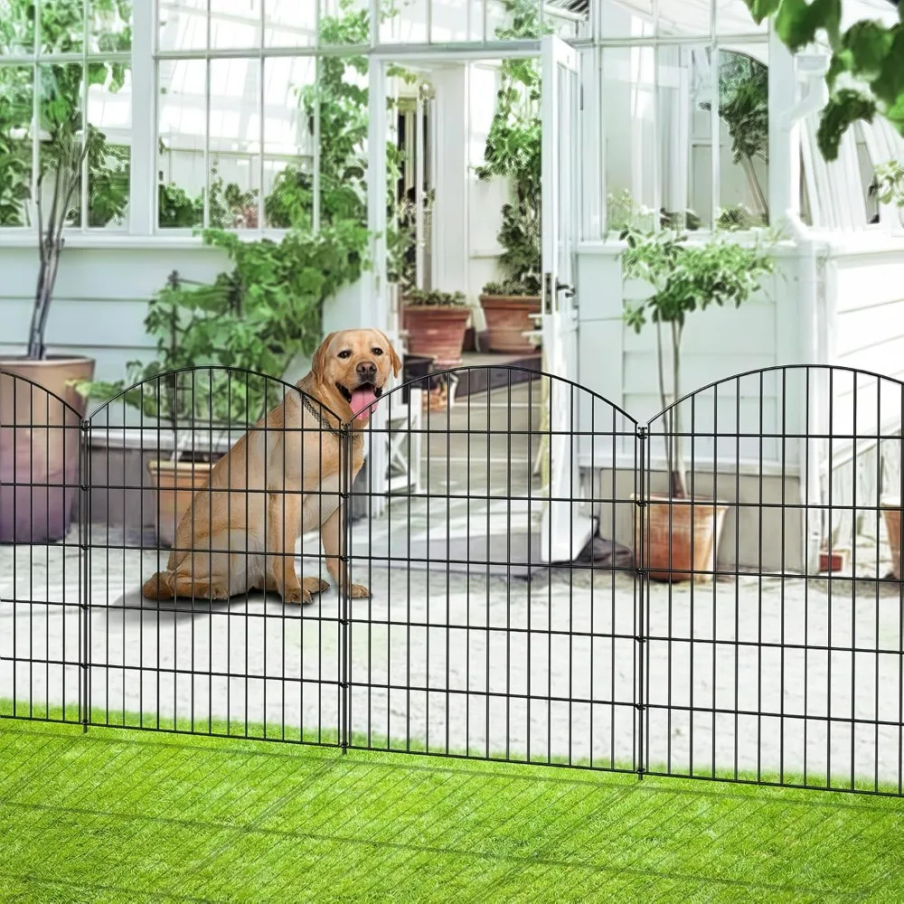 

Decorative Metal Garden Fence Outdoor CTW3643, 43.2in H X 14.75 Ft L, No Dig Temporary Dog Fence Border Fencing for Yard