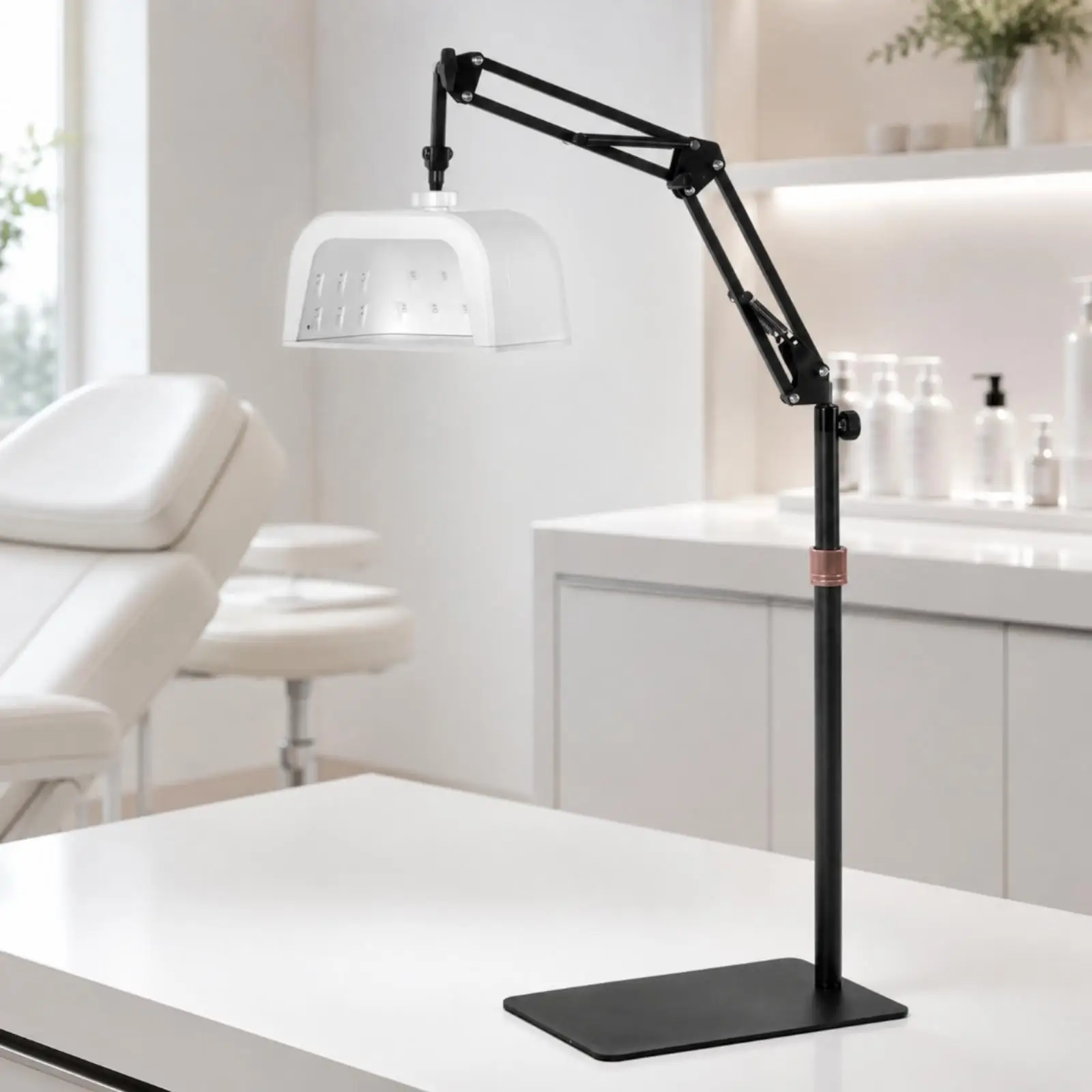 Rechargeable Gel Nail Curing Lamp with Rotating Arm and Portable Base for Home Salon Manicure Pedicure Drying Use