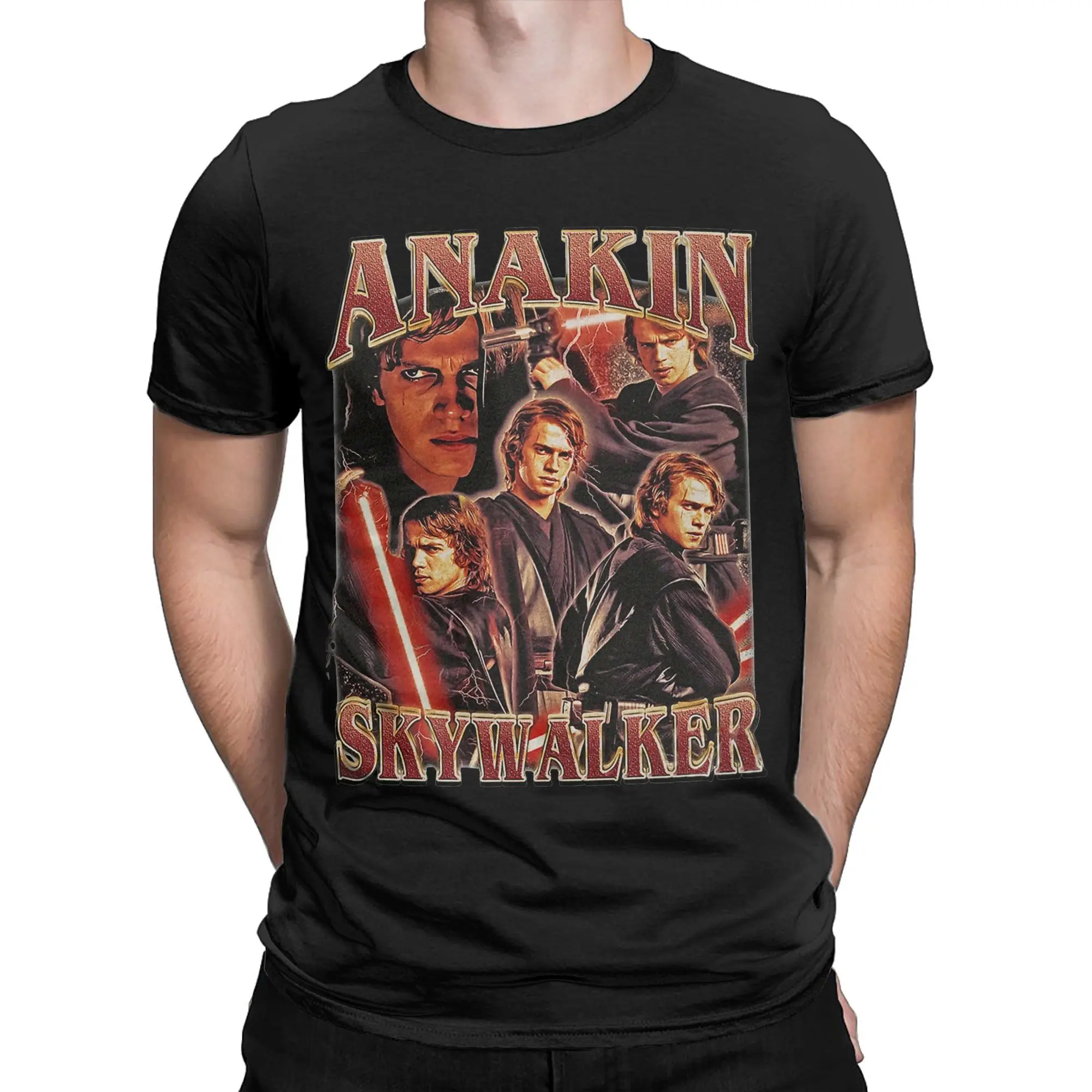 Men T-Shirts Anakin Skywalker Vintage Cotton Tees Short Sleeve  T Shirts O Neck Clothing 4XL 5XL