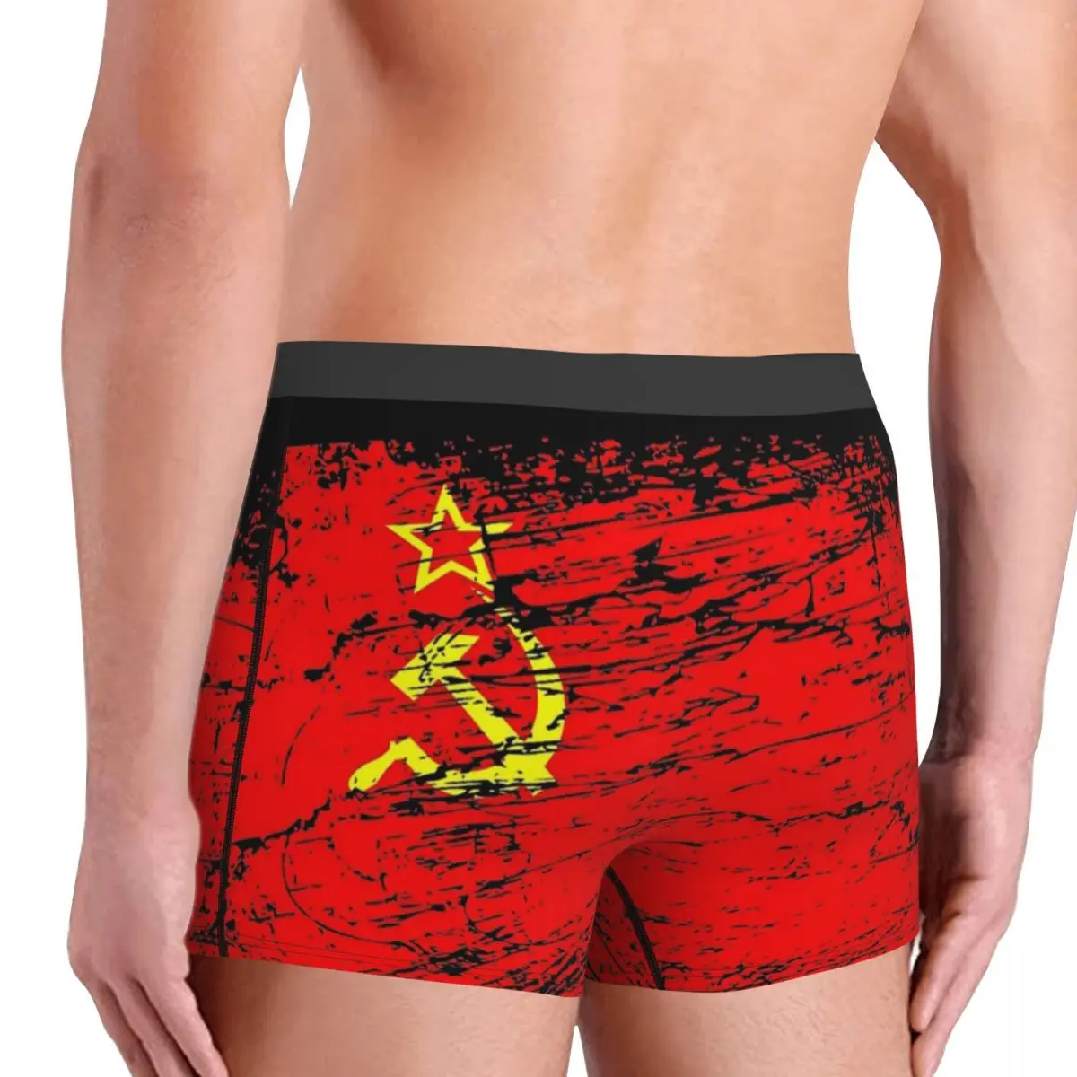 Men Soviet Union USSR Russia Flag Underwear Communist Socialist Novelty Boxer Shorts Panties Homme Breathable Underpants