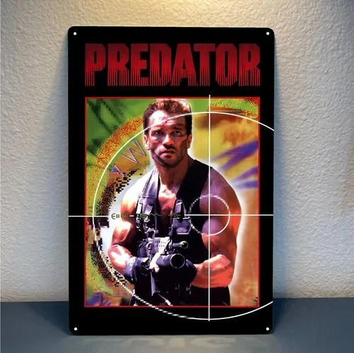 Predator Arnold Schwarzenegger Film Metallposter Blechschild - Aluminium