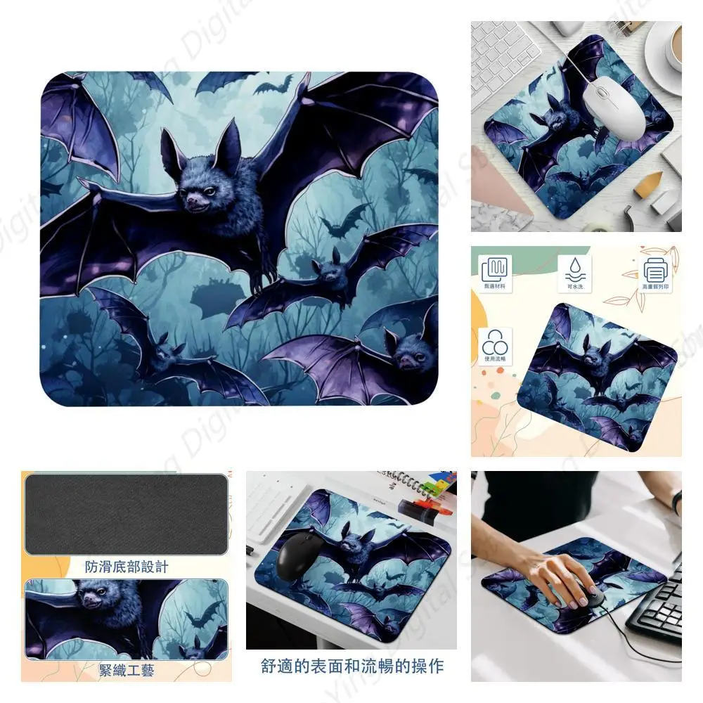 Bat Flying Halloween Mouse Pad Non Slip Rubber Suitable For Gaming Office Laptop Mouse Pad Easy To Slide 25*30cm