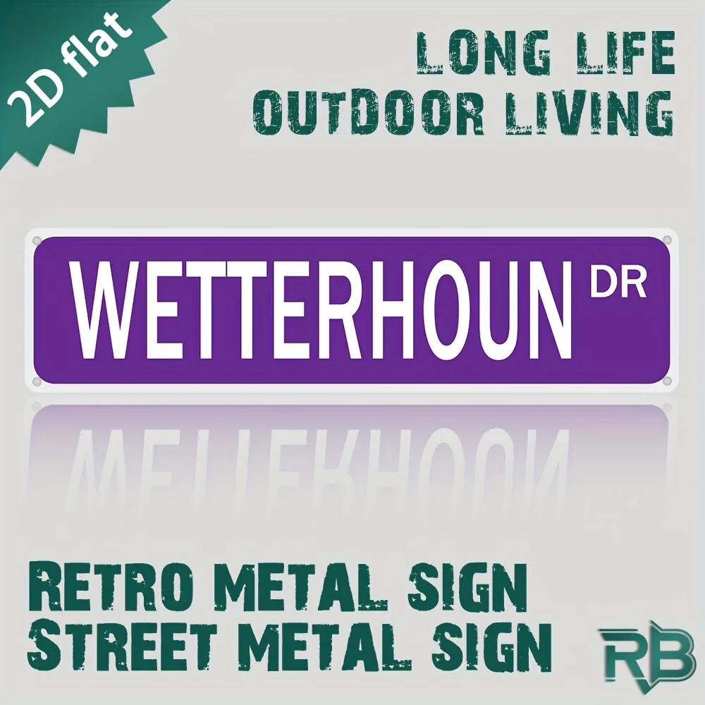 2D Flat, 1pc Vintage Metal Sign - Retro Retro 80s/90s Inspired - UV Printed Durable Aluminum - Deep Purple & White - Australian