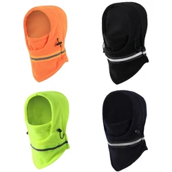 Winter Warm Hat for Adult Reflective Stripe Balaclavas Hooded Scarf Hat Outdoor Activity Neck Warmer Windproof Sport Hat M6CD