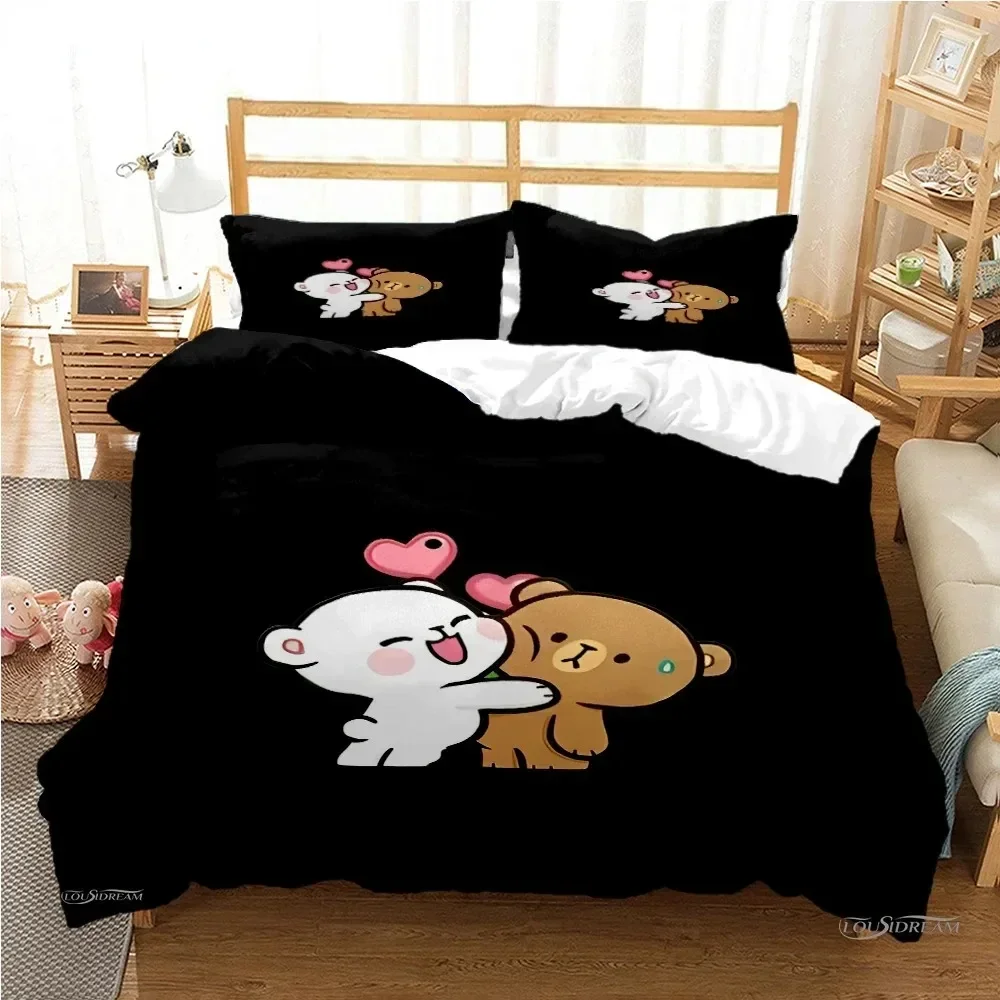 

3D Cute Bubu Dudu Cartoon Bear Panda kawaii Printed Bed Set Duvet Cover Bedding Set Linen Sheet Quilt Cover Full Queen King Size