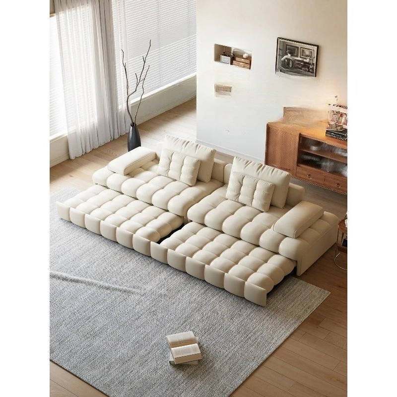 Straight row functional sofa bed, foldable retractable sofa bed integrated dual-purpose