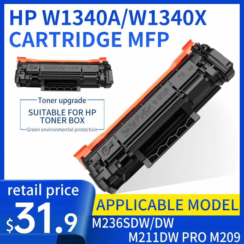 HP 134A/X Toner Cartridge Compatible for LaserJet MFP M236sdw/dw M211dw M209 Printers W1340a Office Equipment & Supplies