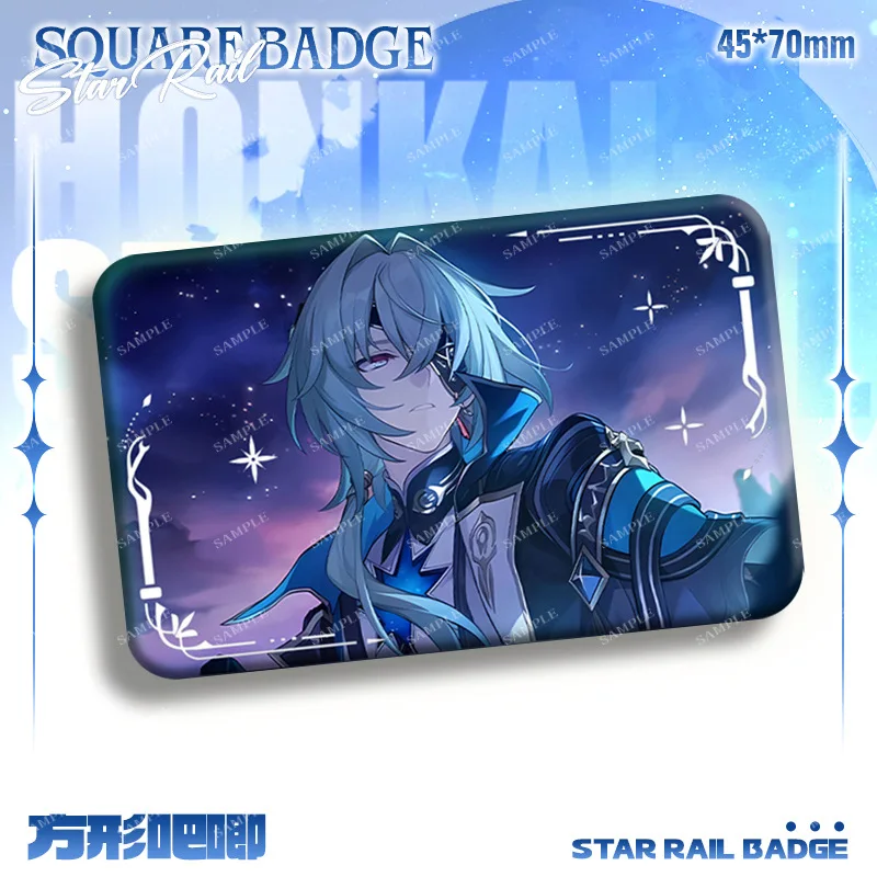 Game Honkai Star Rail New Square Badge Hysilens Castorice Phainon Cyrene Metal Brooch Anime Cosplay Accessories Anaxa Xmas Gifts - Image 6