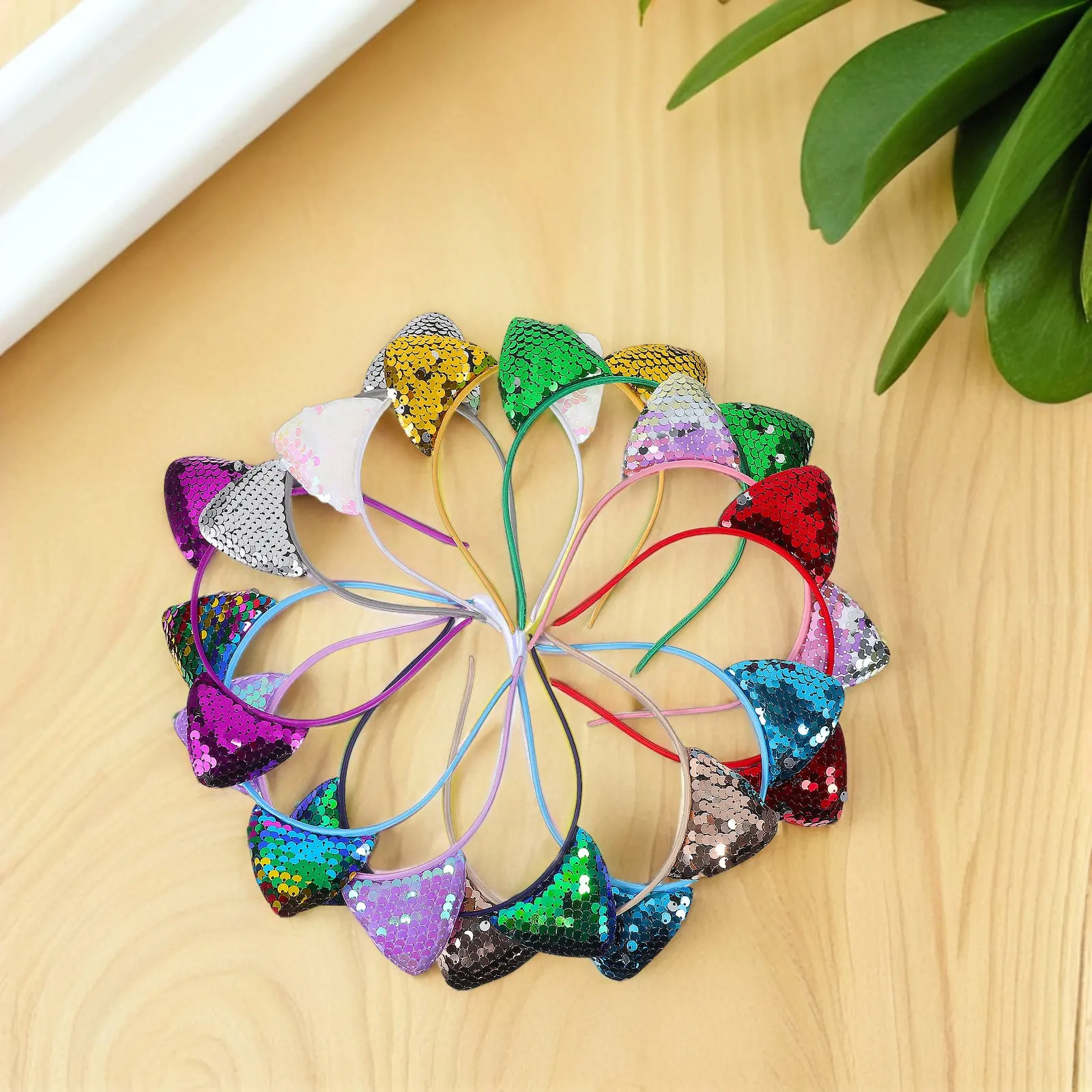 

12 шт. повязок на голову с кошачьими ушками, блестящие, легкие аксессуары для волос для женщин и подростков, повязки на голову для костюмированных вечеринок