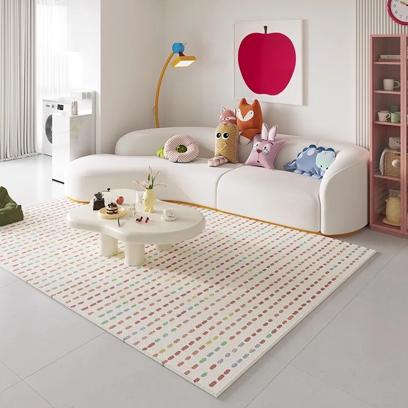

Modern Minimalist Cream-colored Living Room Carpet Creative Geometric Patterns Bedroom Rug High-end Home Decor Sofa Table Mat 러그