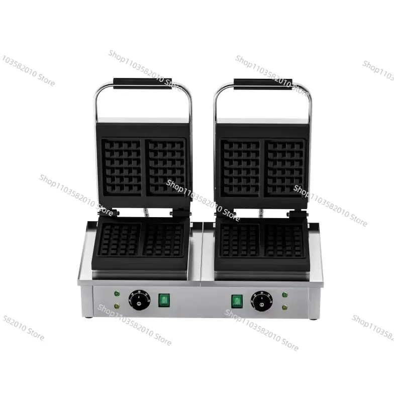 Commercial Large Capacity Waffle Maker with Timer & Temperature Control for Bakery Cafe or Restaurant Use