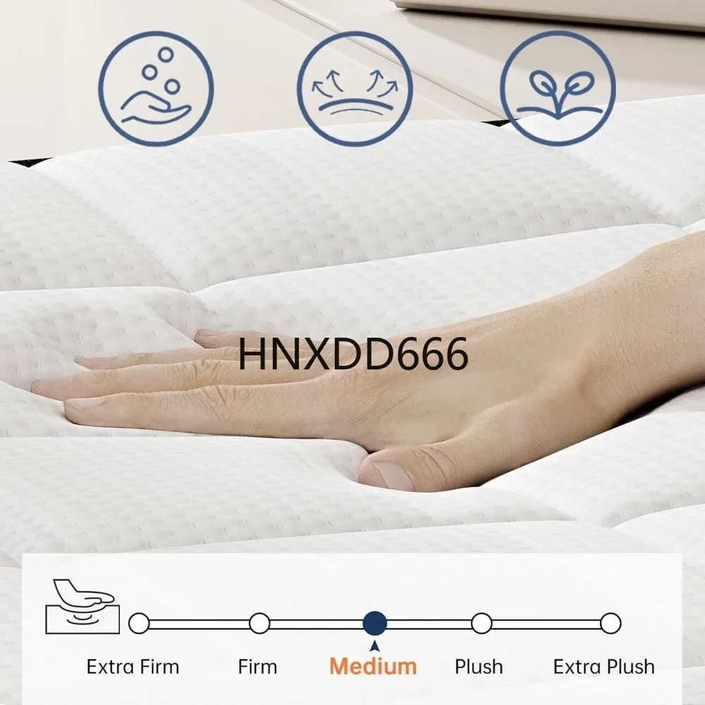 10 inch hybrid full mattress, medium hardness mattress, with memory foam and bagged spring, 3 circles of strong edge support