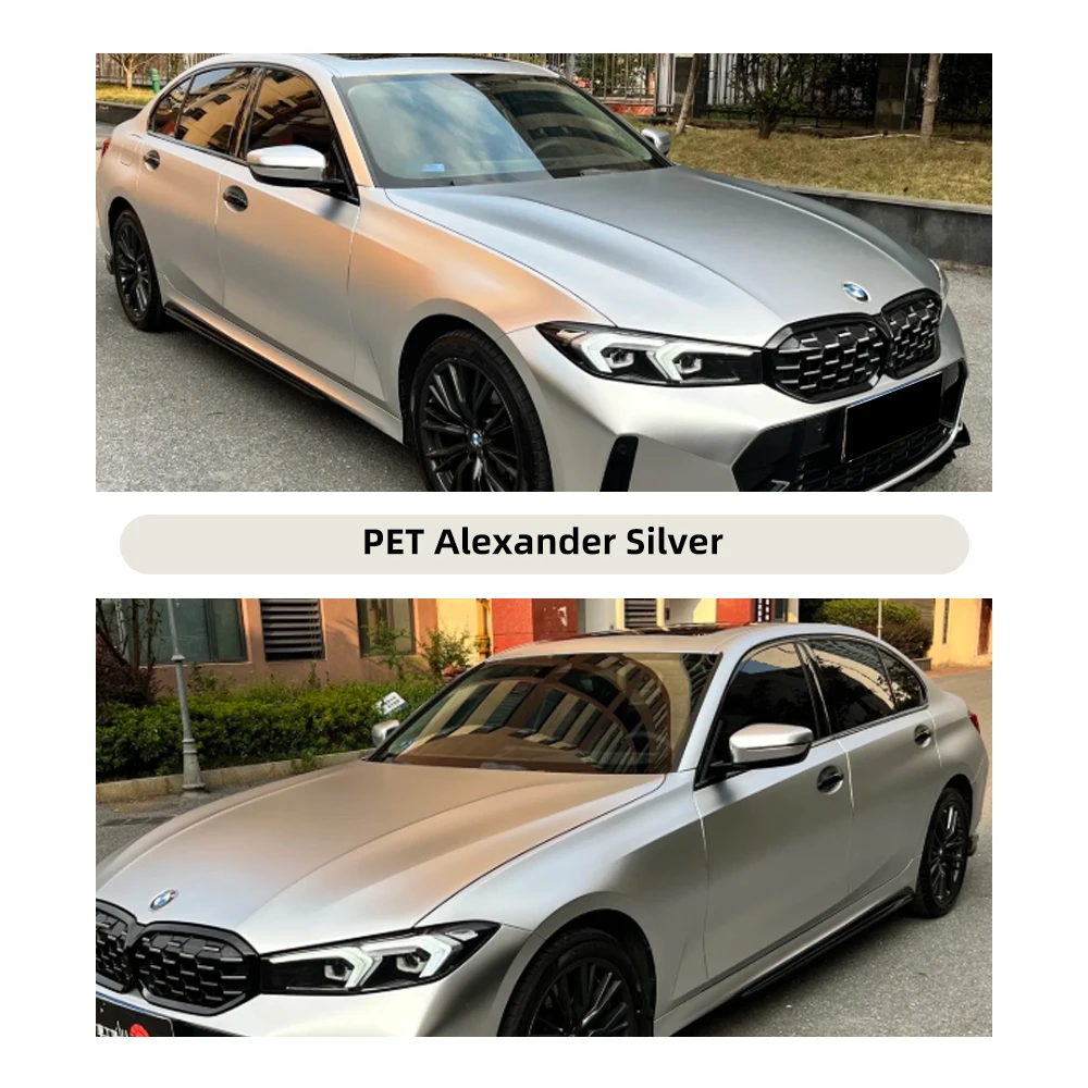 ملصق فينيل لف السيارة من Alexander Silver، جسم الحيوانات الأليفة ذاتي اللصق مع ميزة مضادة للخدش ذات سطح لامع